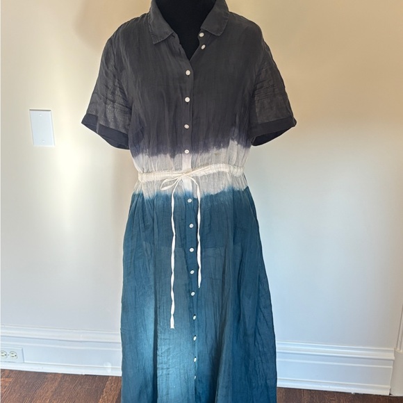 J. Crew Gradient Navy and White Midi Dress - Picture 1 of 3